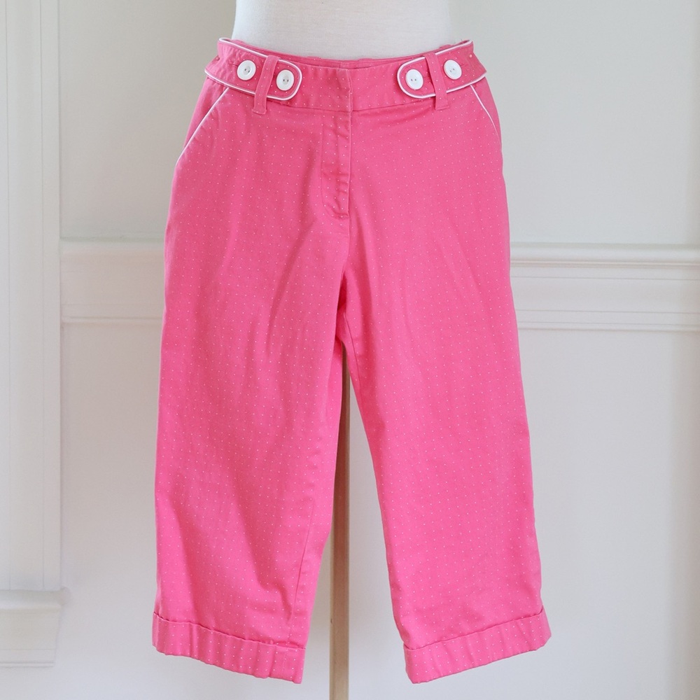 Cato Pink White Polka Dot Capris Retro Y2K 18” Inseam Size 8